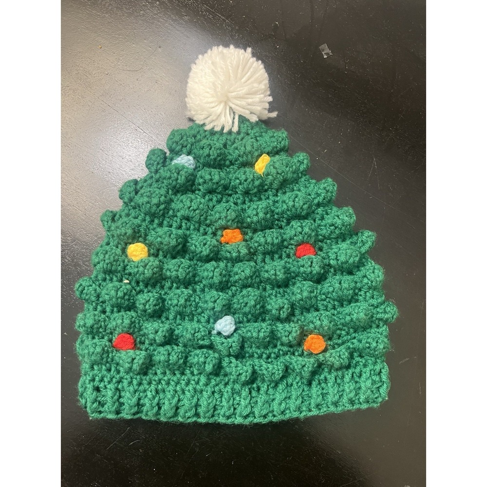 New Christmas Tree Beanie Hat Cap Crochet Adult One Size